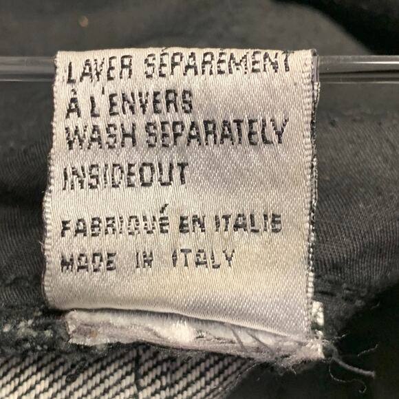 DIOR HOMME Size 32 Black Distressed Cotton Button Fly Jeans - Picture 6 of 6